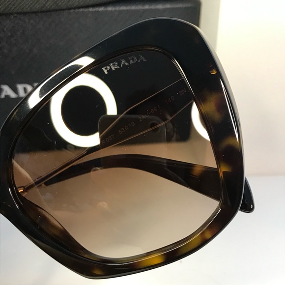 PRADA SPR 03Y VAU-6S1 butterfly sunglass honey tortoise frame brown lenses. - Picture 7 of 16